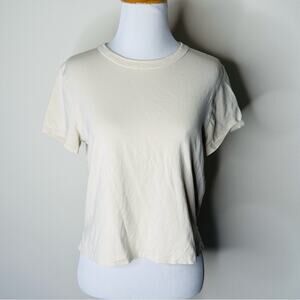 Lululemon Ivory Cropped Short Sleeve Tee